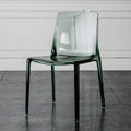 Chaise de salle à manger sans accoudoirs à dossier bas en acrylique ambre