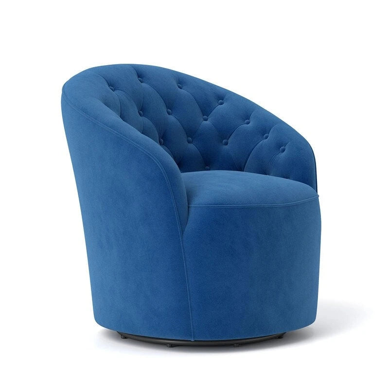 SEYNAR Fauteuil club pivotant à 360 degrés en velours moderne avec dossier capitonné - Lot de 2