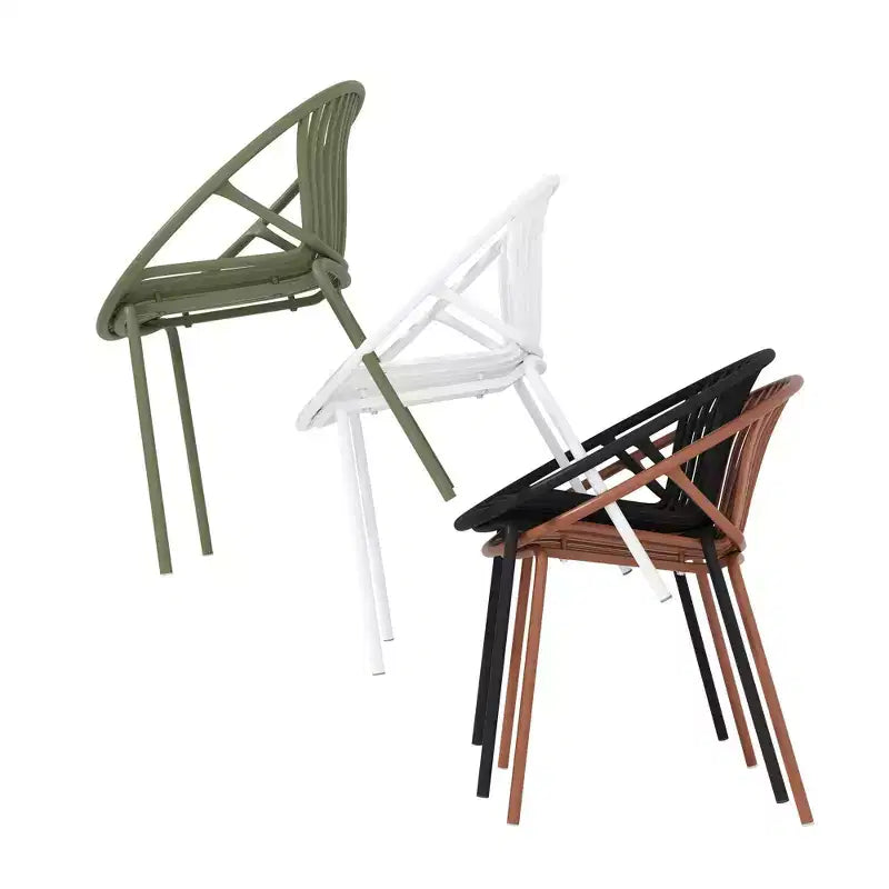 Ensemble de salle à manger d'extérieur 7 pièces extensible avec chaises empilables, table en bois d'acacia
