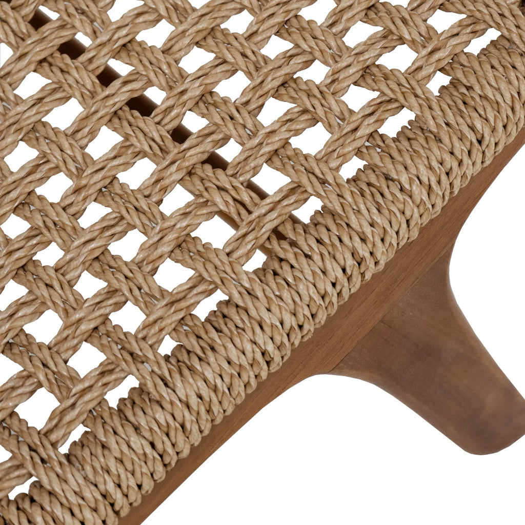 Fauteuil de jardin rustique en teck tressé - Extérieur