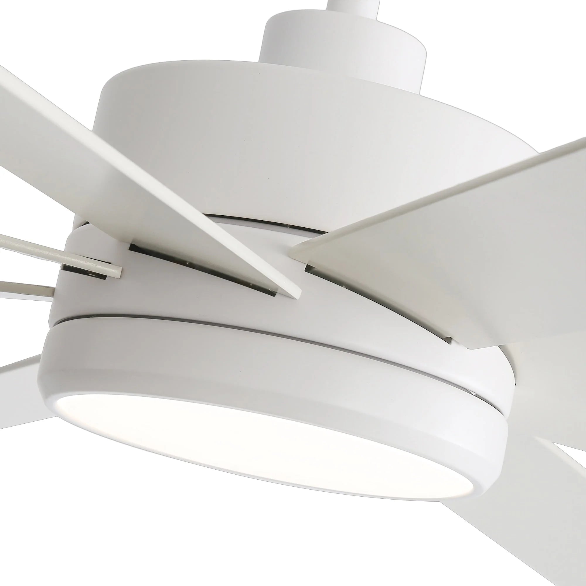 Ventilateur de plafond de 65 pouces à 8 pales noires avec lumière LED et télécommande