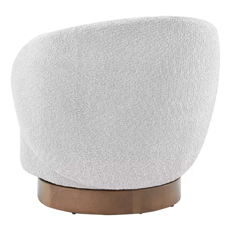 Fauteuil d'appoint pivotant Spruce&Spring en tissu avec base en bois