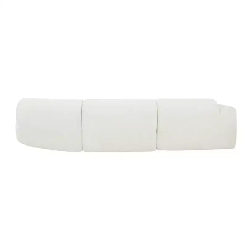 Canapé d'angle moderne incurvé de 355 cm avec méridienne, ensemble 3 pièces, pour salon