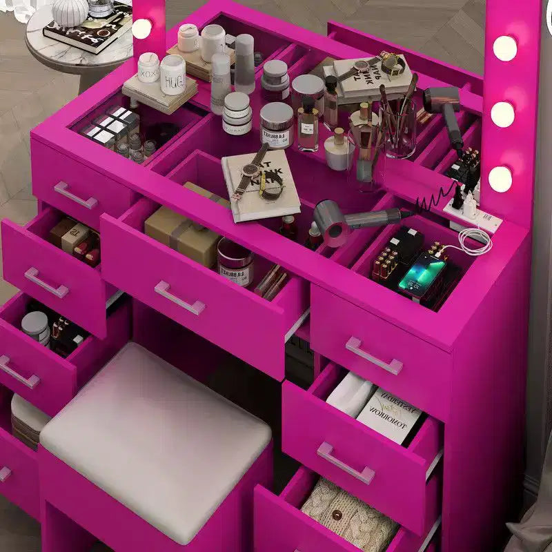 Ensemble de coiffeuse blanche