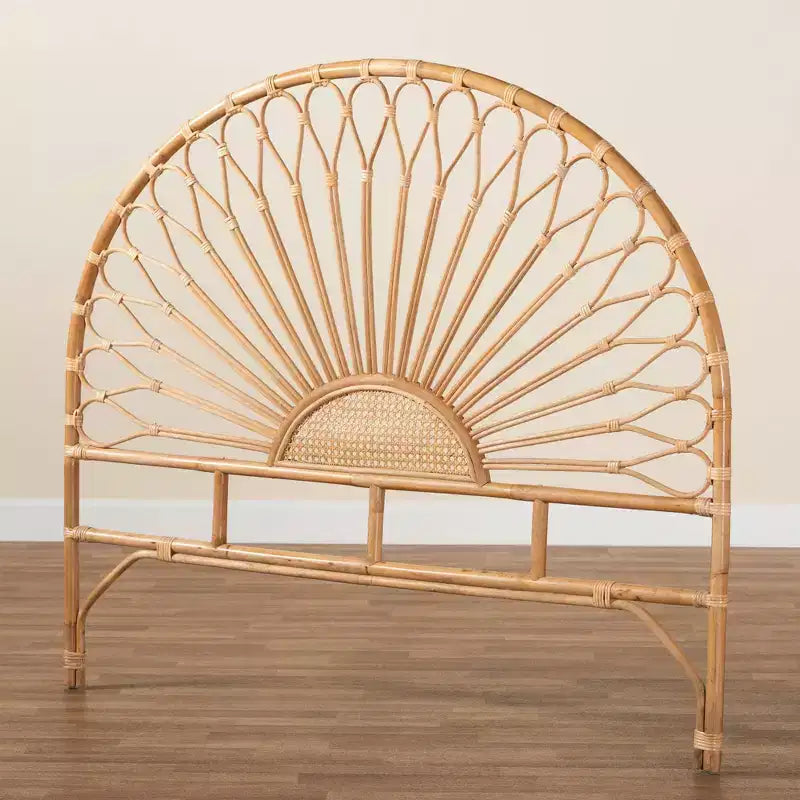 Tête de lit en rotin naturel, marron