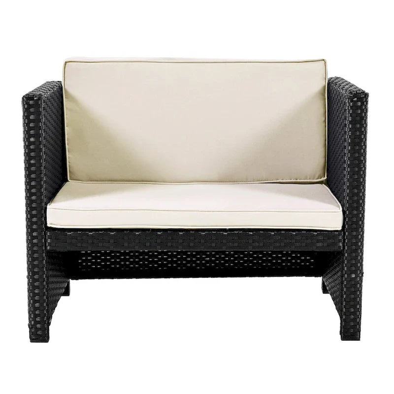 Canapé d'angle d'extérieur en rotin pour spa, forme quadrilatérale