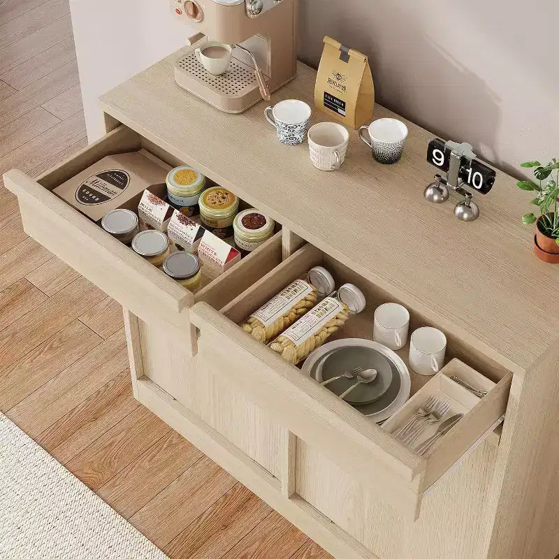Poubelle inclinable, chêne naturel, poubelle avec rangement et tiroir, meuble poubelle caché, panier à linge pour cuisine, salle à manger, salon