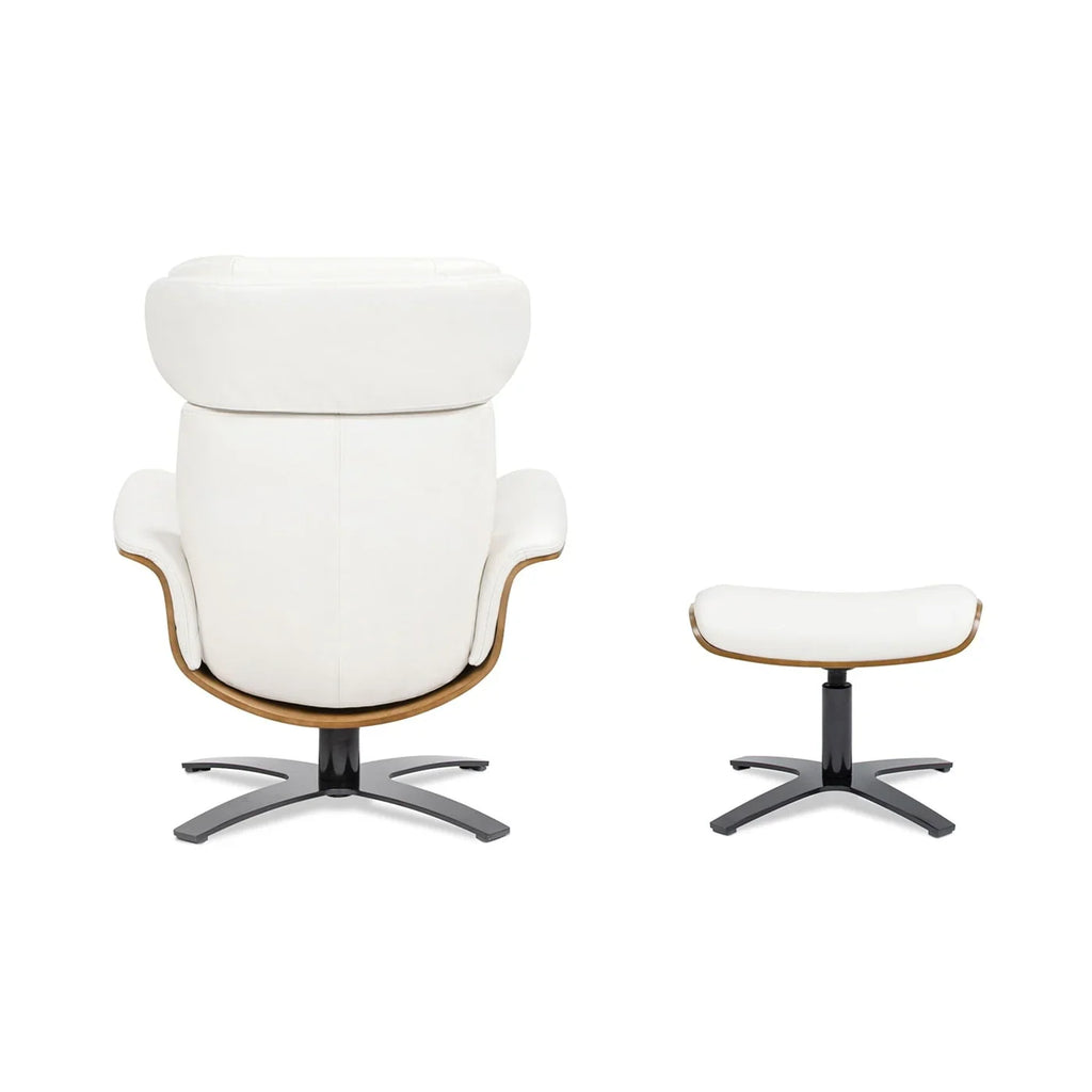 Jovan 31.5 Fauteuil inclinable en cuir véritable avec ottoman
