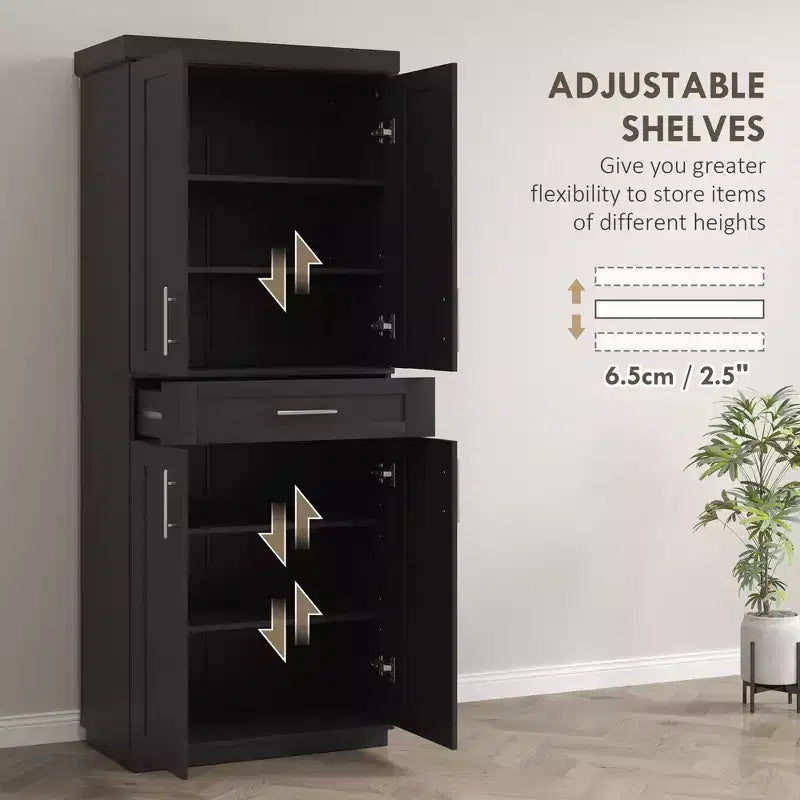 Meuble de cuisine autoportant avec portes et tiroir, étagères réglables