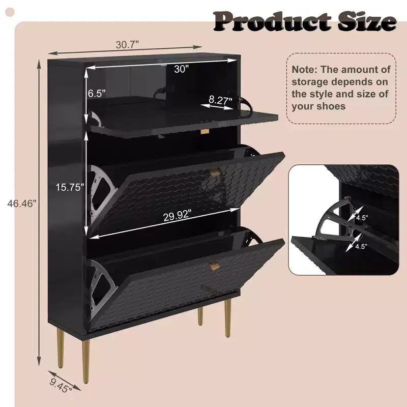 CLIHOME Meuble à chaussures d'entrée 24 paires, avec tiroirs basculants, étagère de rangement
