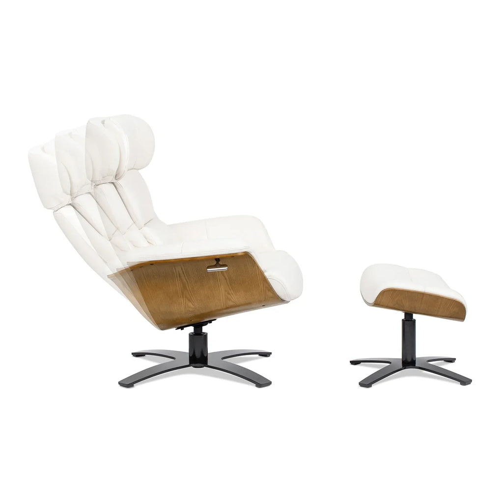 Jovan 31.5 Fauteuil inclinable en cuir véritable avec ottoman