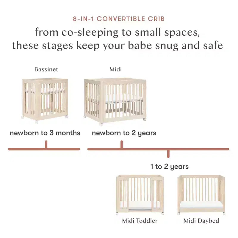 Lit de bébé convertible 8-en-1 Yuzu de Babyletto avec kits de conversion toutes étapes