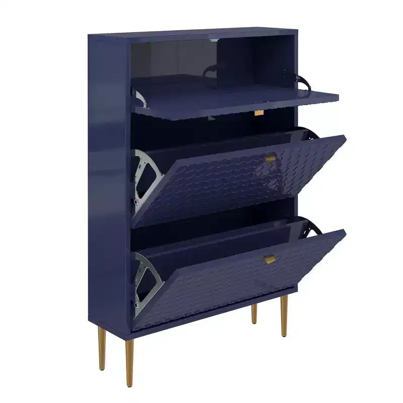 CLIHOME Meuble à chaussures d'entrée 24 paires, avec tiroirs basculants, étagère de rangement