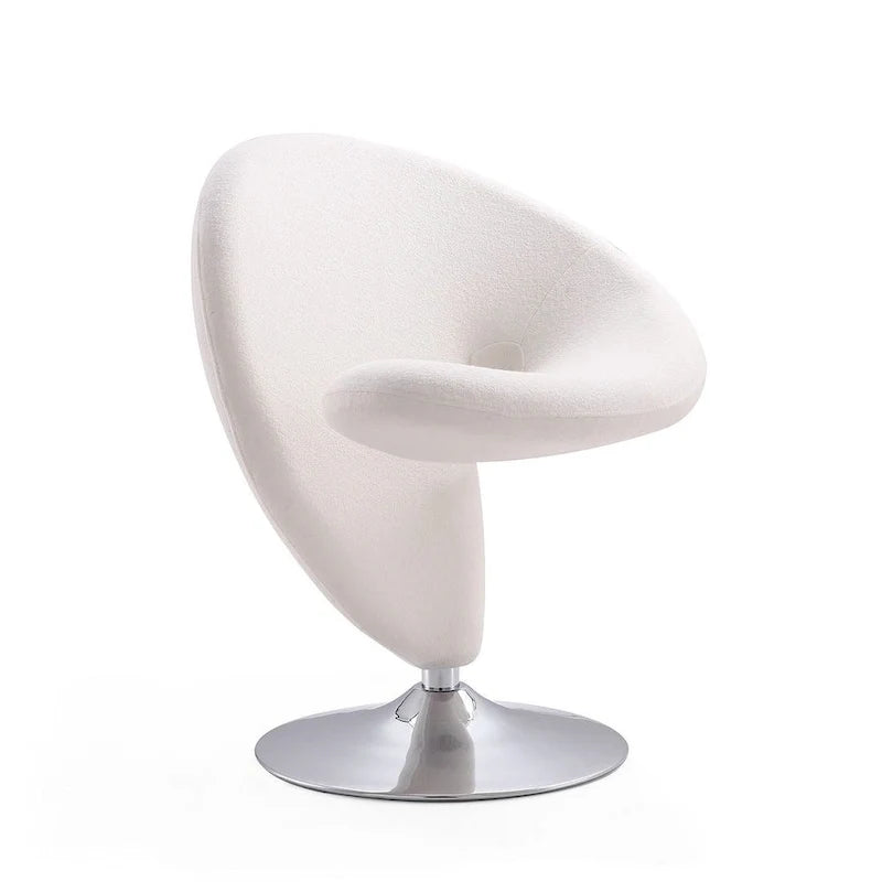 Fauteuil pivotant en mélange de laine et chrome Curl de Manhattan Comfort (lot de 2)
