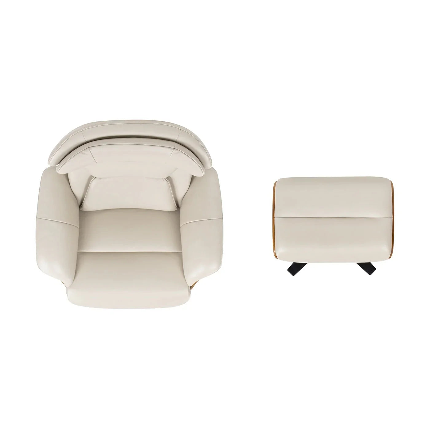 Jovan 31.5 Fauteuil inclinable en cuir véritable avec ottoman