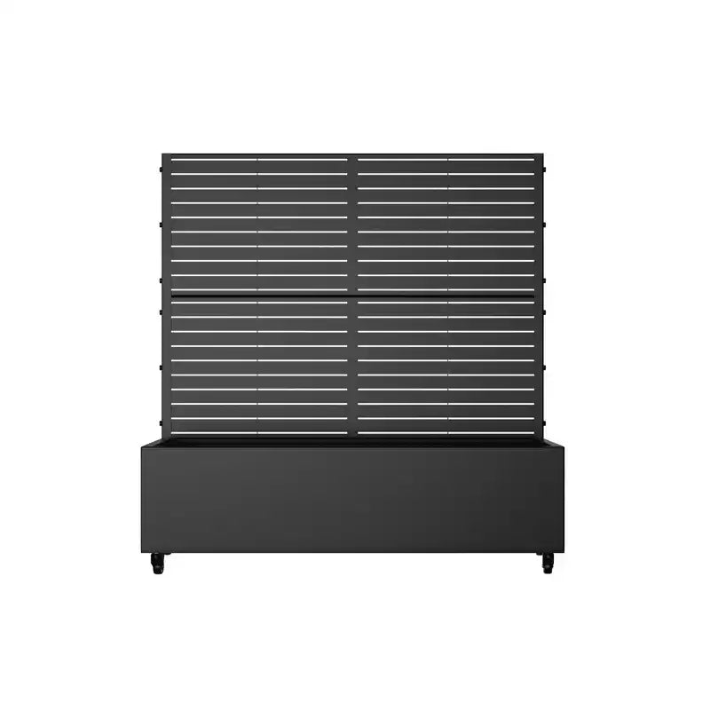 MAYEERTY Jardinière avec Treillis en Fer Noir à Lames Style Classique 120x120x40cm Lot de 3