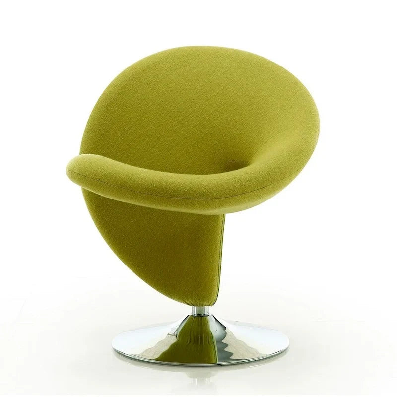 Fauteuil pivotant en mélange de laine et chrome Curl de Manhattan Comfort (lot de 2)