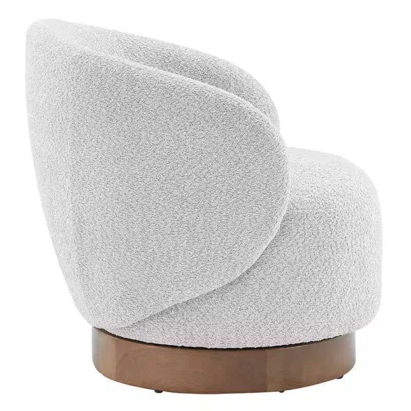 Fauteuil d'appoint pivotant Spruce&Spring en tissu avec base en bois