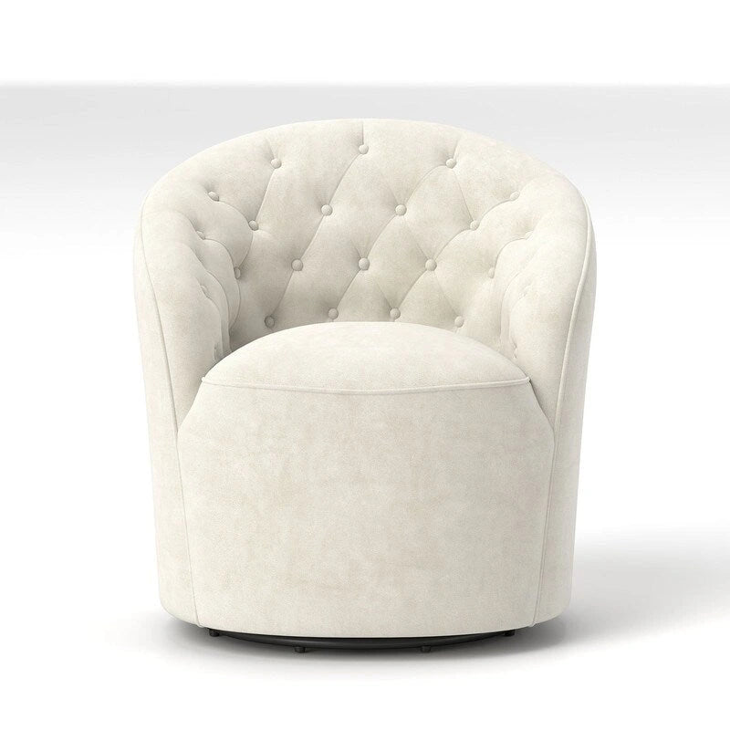 SEYNAR Fauteuil club pivotant à 360 degrés en velours moderne avec dossier capitonné - Lot de 2