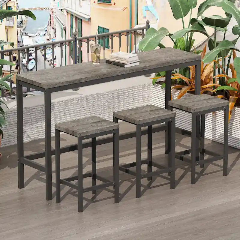 Ensemble table de bar et 3 tabourets