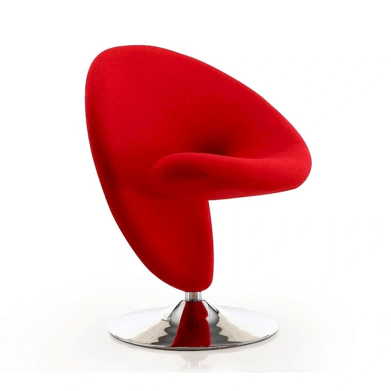 Fauteuil pivotant en mélange de laine et chrome Curl de Manhattan Comfort (lot de 2)