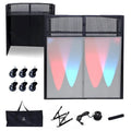 Table de DJ portable avec toiles lumineuses intégrées, étui de transport robuste et dimensions compactes de 40x20 pouces