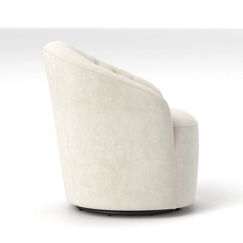 SEYNAR Fauteuil club pivotant à 360 degrés en velours moderne avec dossier capitonné - Lot de 2