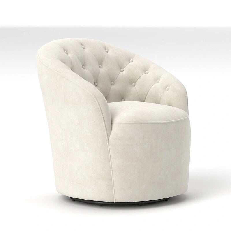SEYNAR Fauteuil club pivotant à 360 degrés en velours moderne avec dossier capitonné - Lot de 2
